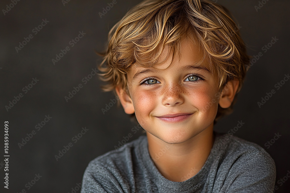 portrait of an white little boy with a smile portrait of an white little boy with a smile