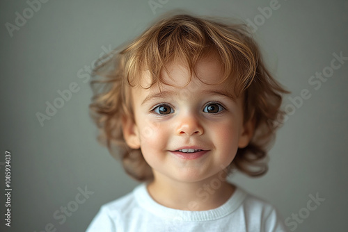 portrait of an white little boy with a smile