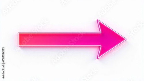 Vibrant neon arrow pointing right on white background.