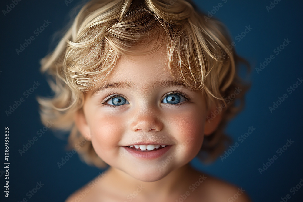 portrait of an white little boy with a smile