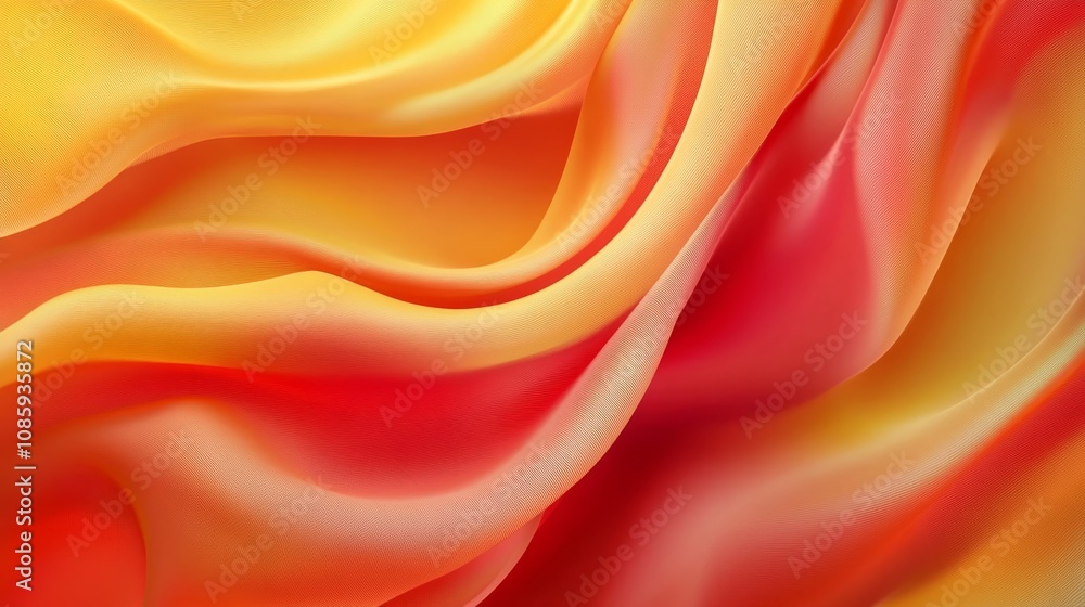 A vibrant, flowing fabric in shades of yellow, orange, and red, showcasing intricate textures and patterns. A vibrant, flowing fabric in shades of yellow, orange, and red, showcasing intricate textures and patterns.