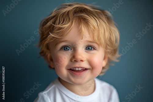 portrait of an white little boy with a smile