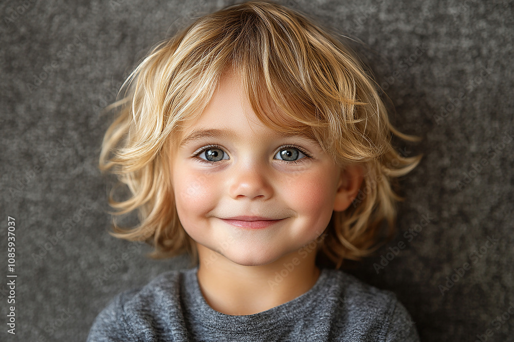 Naklejka premium portrait of an white little boy with a smile