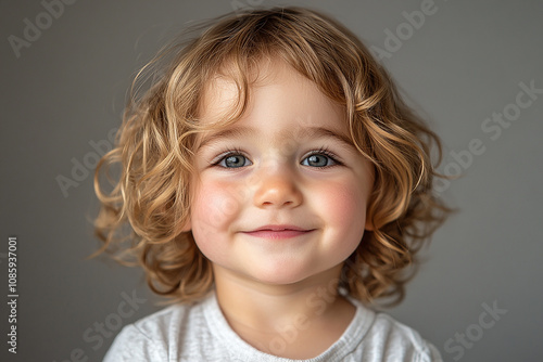 portrait of an white little boy with a smile