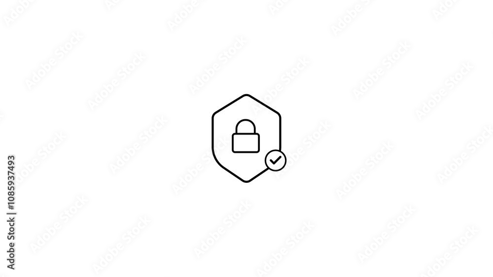 Security Protection Account, on white and green background. Data Security Icon logo