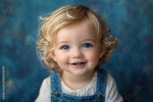 portrait of an white little boy with a smile