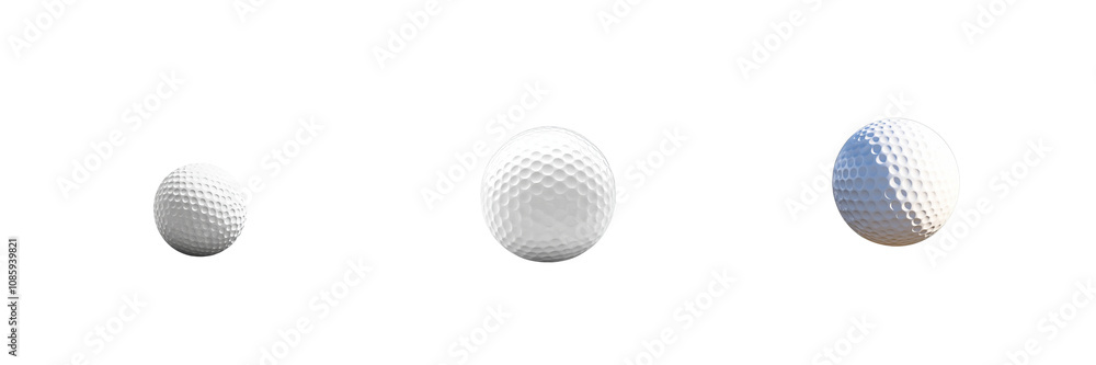 A set of Golf ball cut out isolated on a transparent background A set of Golf ball cut out isolated on a transparent background