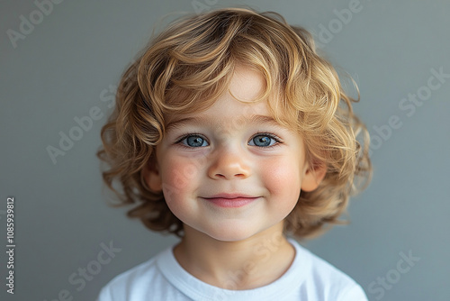 portrait of an white little boy with a smile