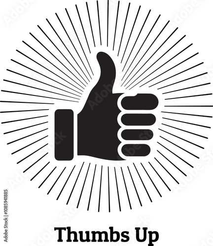 Thumbs Up Icon, Vector Art Design, SIlhouette