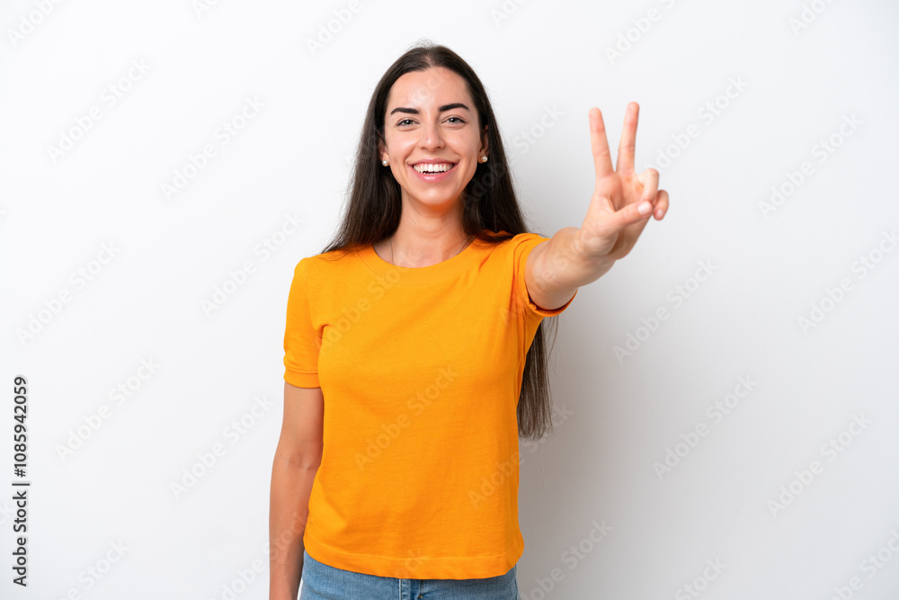Young caucasian woman isolated on white background laughing Young caucasian woman isolated on white background laughing