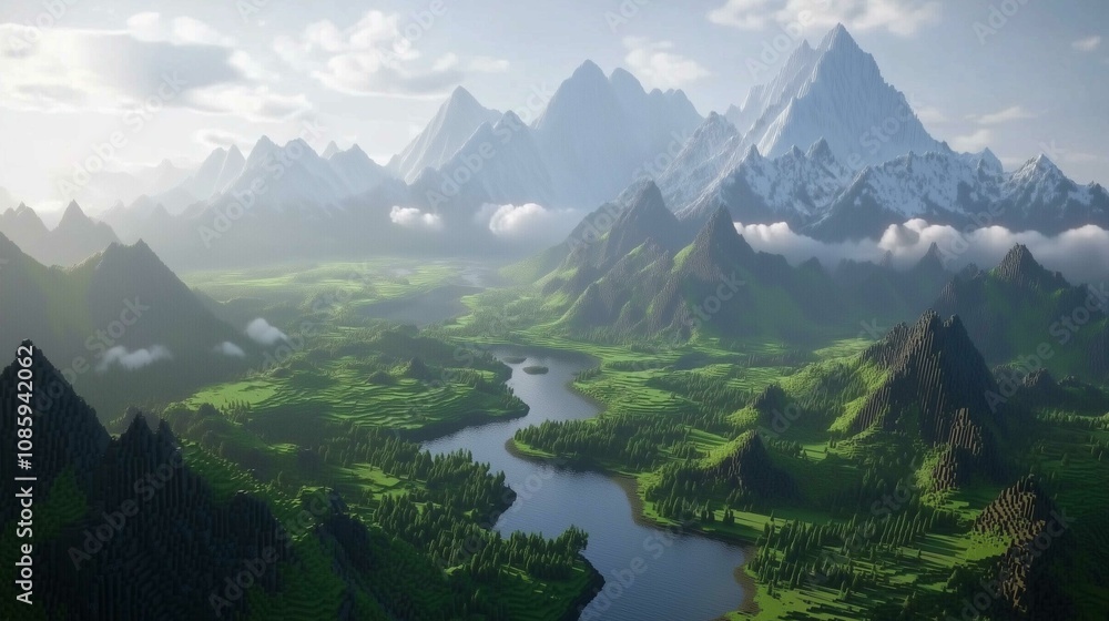 Featuring mountains and a wide river, this fantasy valley is like something out of a fairytale
Featuring mountains and a wide river, this fantasy valley is like something out of a fairytale