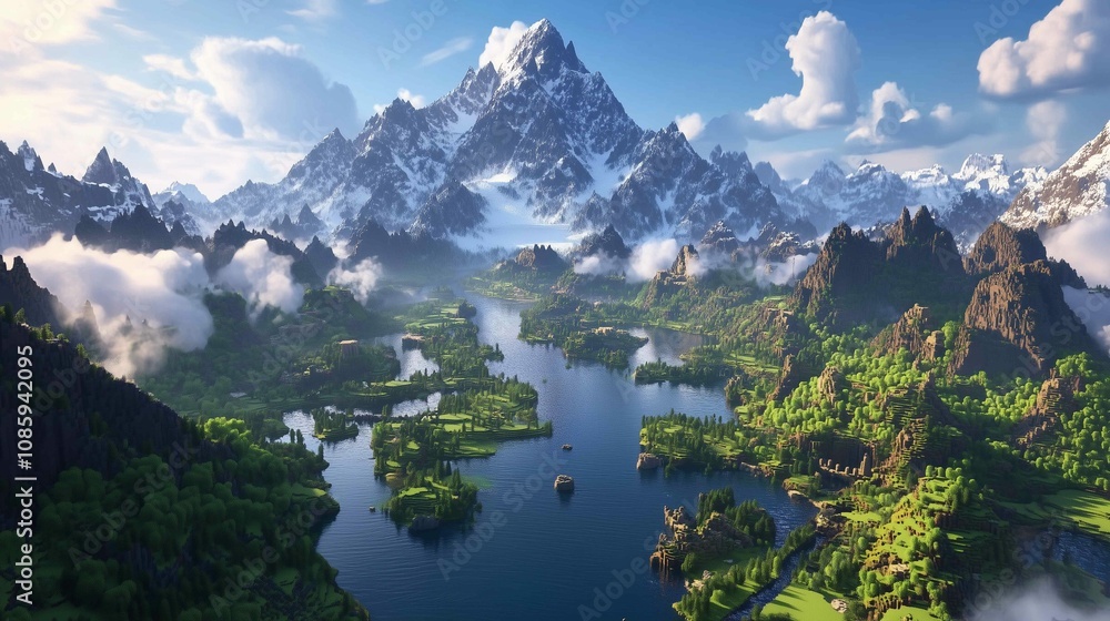 Featuring mountains and a wide river, this fantasy valley is like something out of a fairytale
Featuring mountains and a wide river, this fantasy valley is like something out of a fairytale