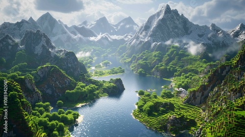 Featuring mountains and a wide river, this fantasy valley is like something out of a fairytale 