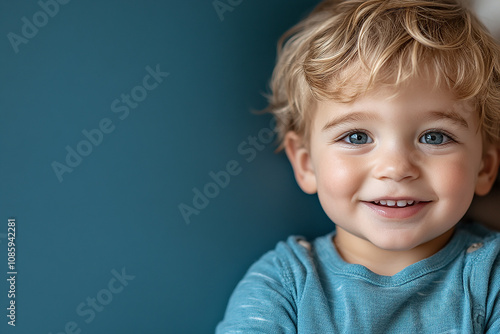 portrait of an white little boy with a smile