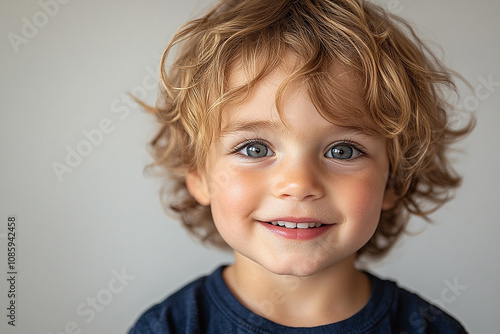 portrait of an white little boy with a smile