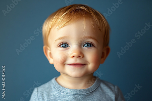 portrait of an white little boy with a smile