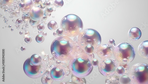 pink soap bubbles on black background