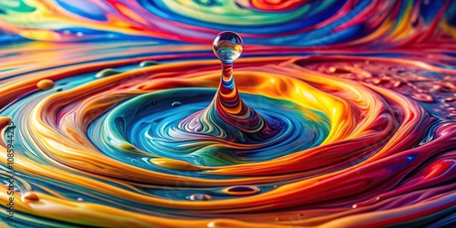 Colorful swirling liquid flow abstract wallpaper background photo