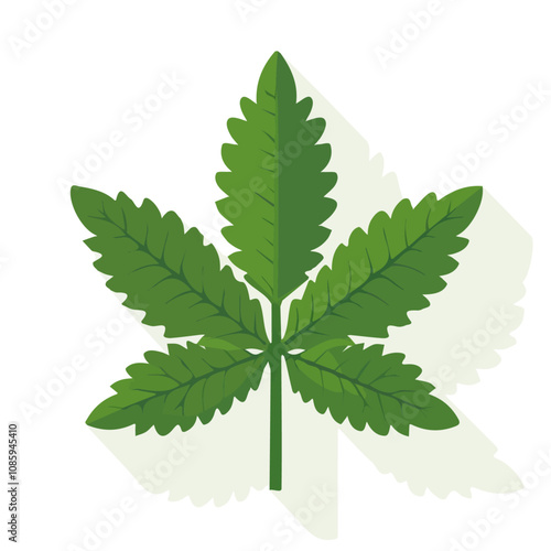 Simple flat 2D icon nettle isolated on a white background, vector, flat design, animation design, vector, animation design, simple flat 2D icon, minimalist icon, AI icon design