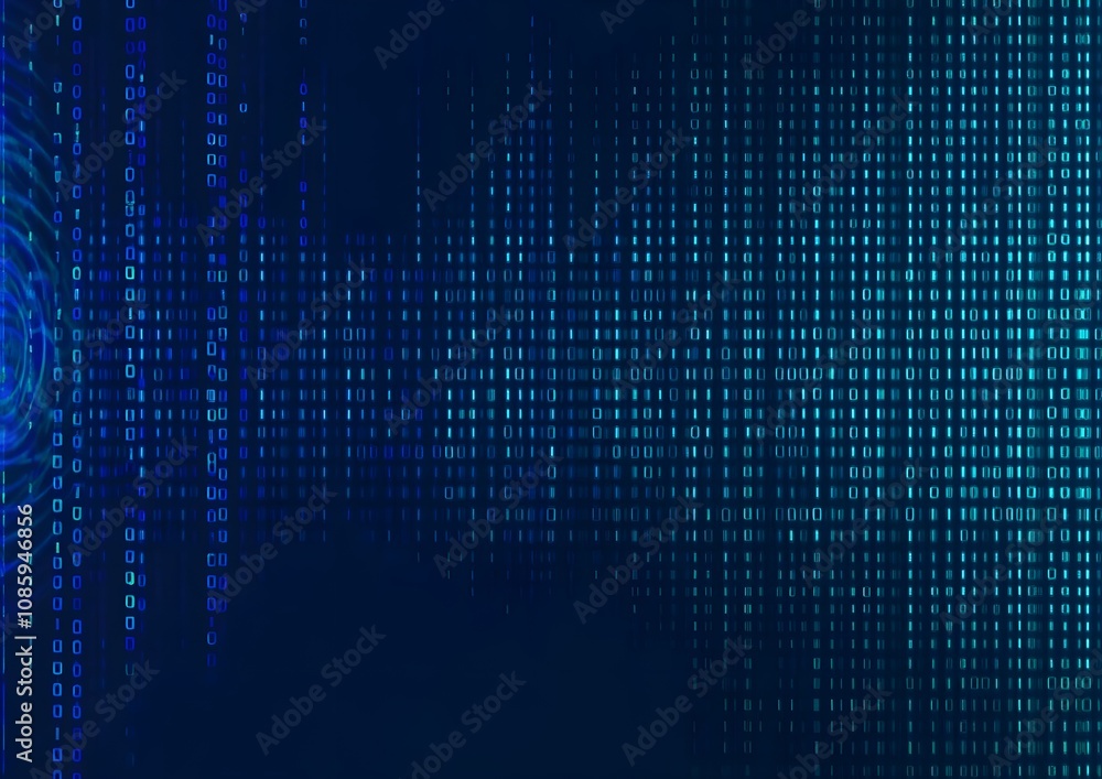 Abstract Digital Background with Blue Binary Code and Data Visualization Elements for Technology Concept or Cyber Security Theme Abstract Digital Background with Blue Binary Code and Data Visualization Elements for Technology Concept or Cyber Security Theme