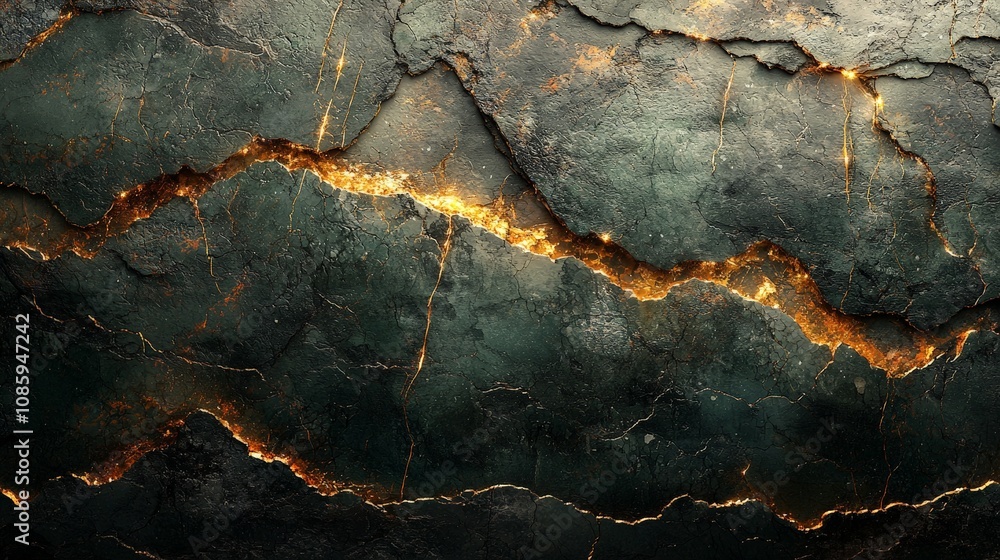 A textured surface featuring cracks and glowing elements, suggesting a dramatic geological theme. A textured surface featuring cracks and glowing elements, suggesting a dramatic geological theme.