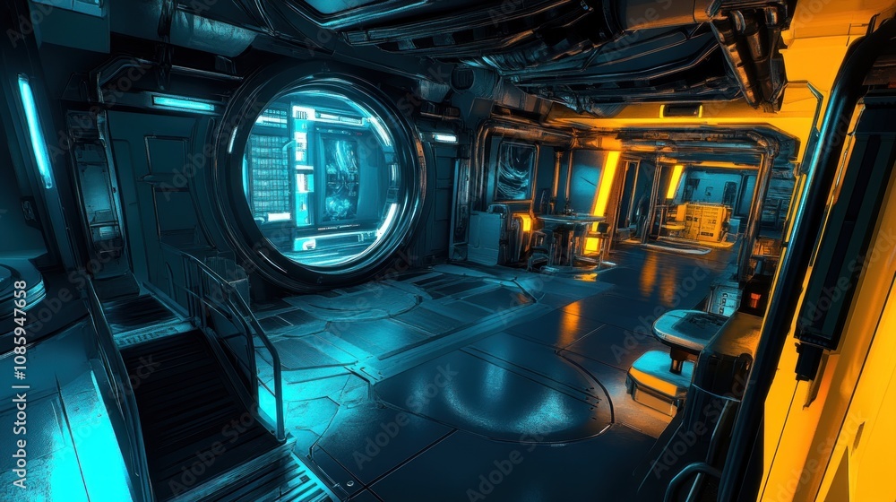 Obraz premium Futuristic Interior Spaceship