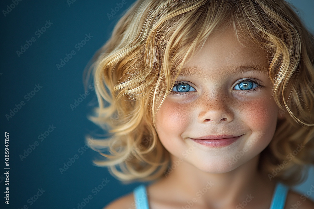 portrait of an white little boy with a smile