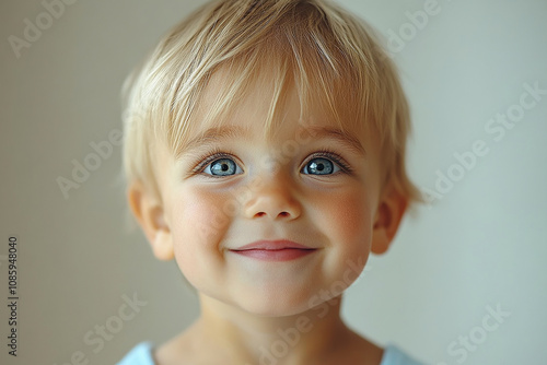 portrait of an white little boy with a smile