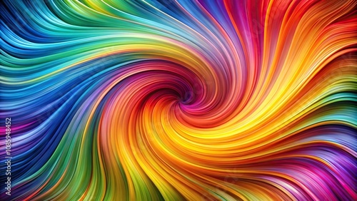 Colorful whirlwind abstract background with curly waves panorama photo