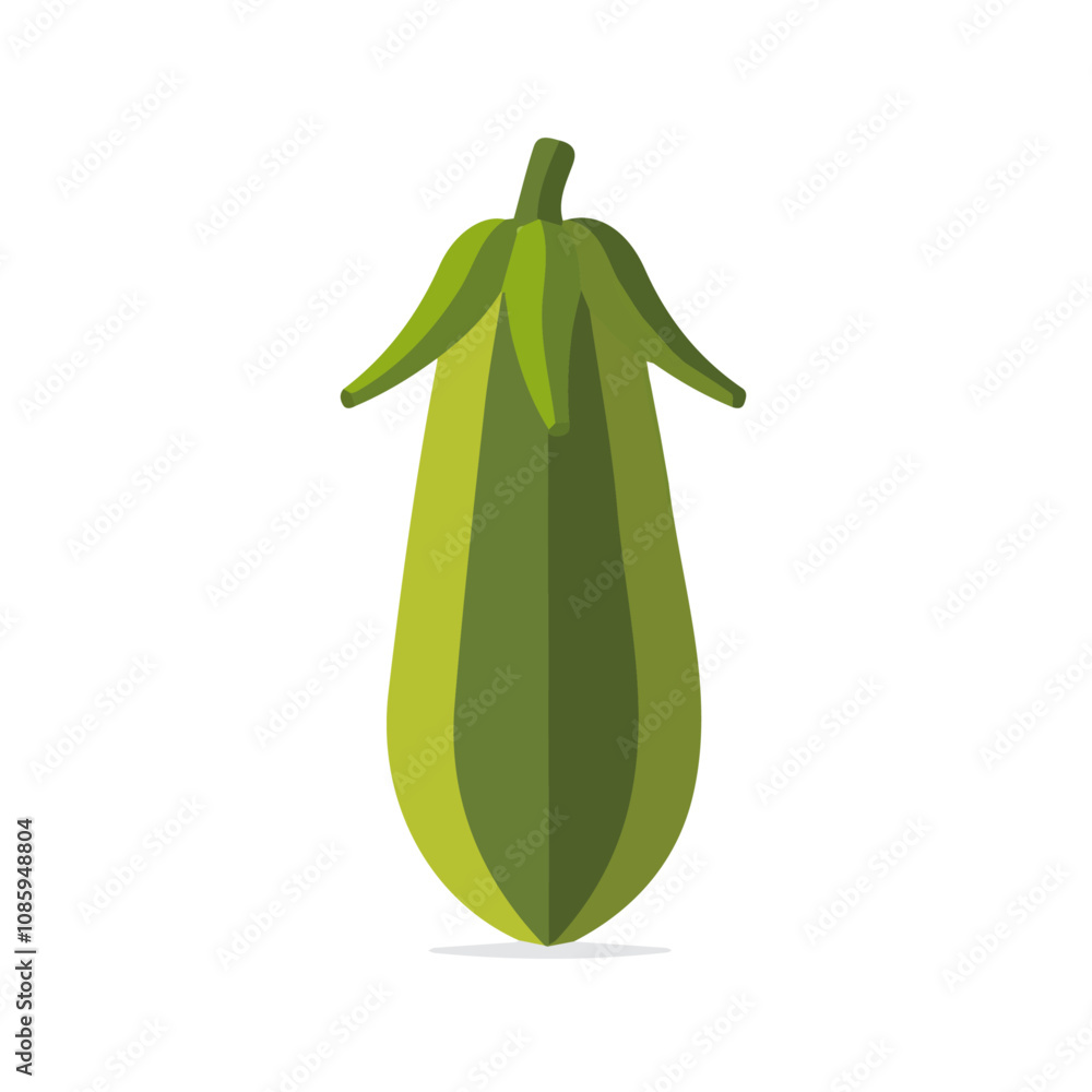 Simple okra motion graphic flat-design vector animation style, in white background, flat design, animation design, vector, flat design, animation design, flat 2D design Simple okra motion graphic flat-design vector animation style, in white background, flat design, animation design, vector, flat design, animation design, flat 2D design