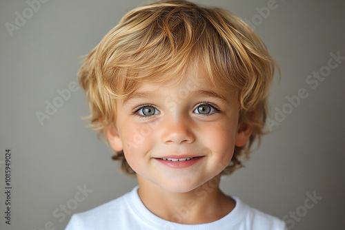 portrait of an white little boy with a smile