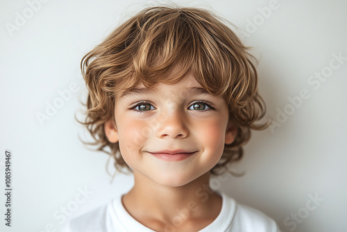 portrait of an white little boy with a smile