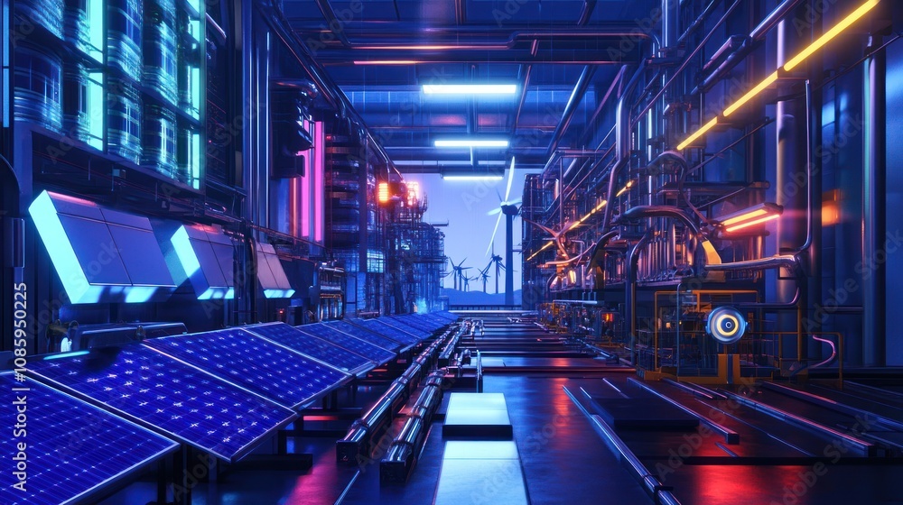 Naklejka premium Futuristic Industrial Facility