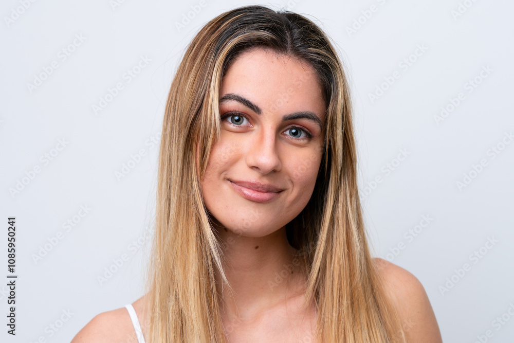 Young caucasian woman isolated on white background . Portrait Young caucasian woman isolated on white background . Portrait