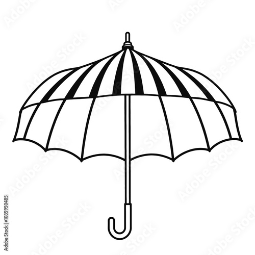 a black and white line drawing of an umbrella