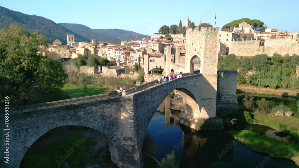 Besalu old medieval town in girona , costa brava Spain Besalu old medieval town in girona , costa brava Spain