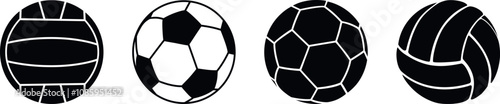 Sports ball set. Isolated sports ball on white background