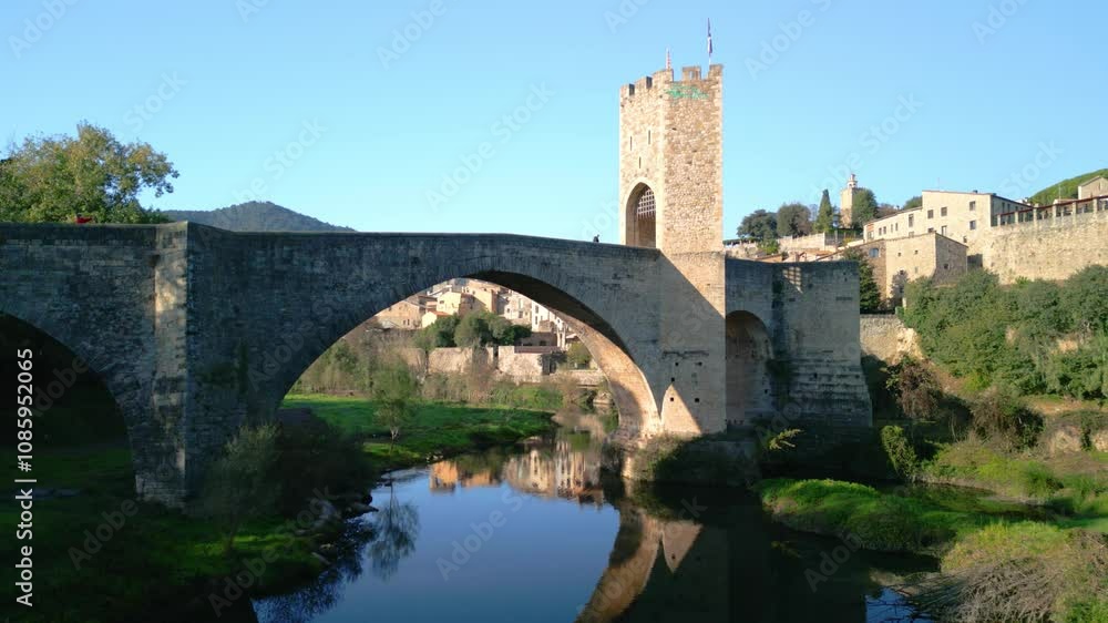Besalu old bridge over the river Besalu old bridge over the river