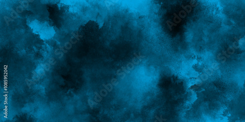 blue brush painted old grunge texture, Smoke in the dark blue texture, watercolor background concept design background with smoke, watercolor painted mottled blue background with vintage grunge.	