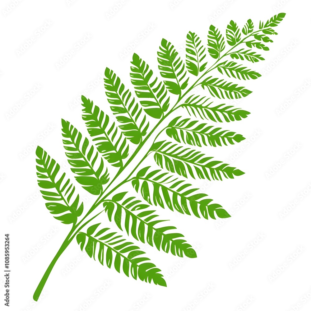 Vibrant Green Fern Leaf Isolated on White Background Perfect for Nature and Botanical Themes, Symbolizing Growth, Freshness, and Natural Beauty Vibrant Green Fern Leaf Isolated on White Background Perfect for Nature and Botanical Themes, Symbolizing Growth, Freshness, and Natural Beauty