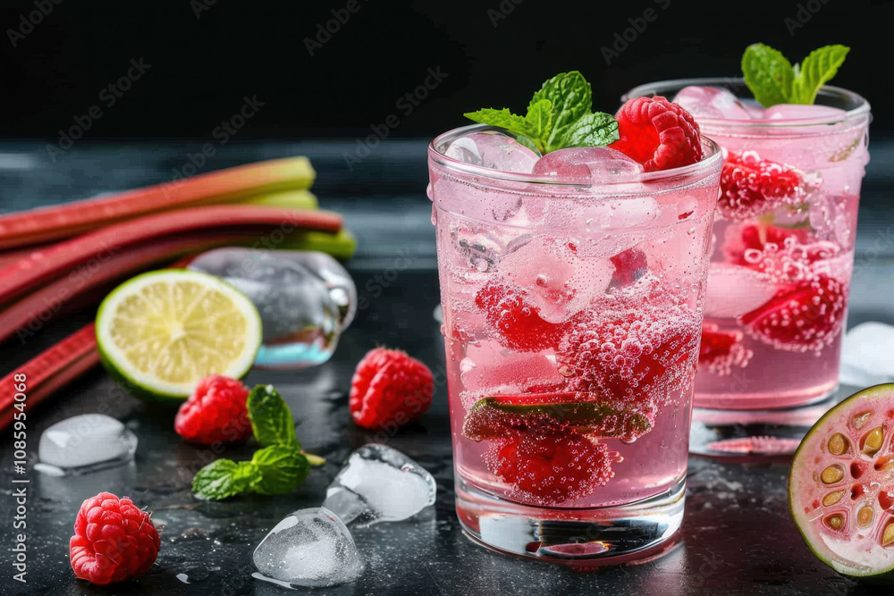 National Rhubard Vodka Day. An elegant bottle of rhubarb vodka displayed with fresh rhubarb stalks, pink sugar, and decorative floral elements, set against a clean white background.
National Rhubard Vodka Day. An elegant bottle of rhubarb vodka displayed with fresh rhubarb stalks, pink sugar, and decorative floral elements, set against a clean white background.