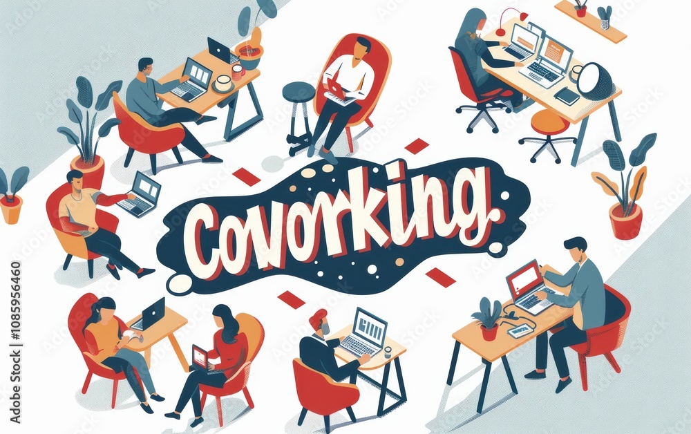 A group of people working together in a co-working space A group of people working together in a co-working space