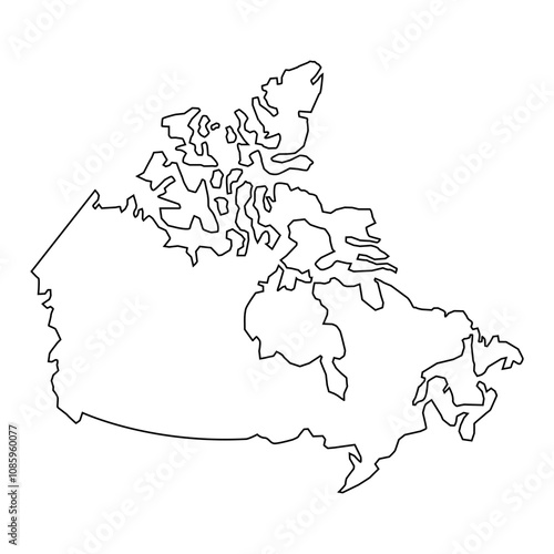 Canada outline style country map vector illustration