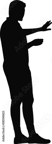 a man walking body silhouette vector