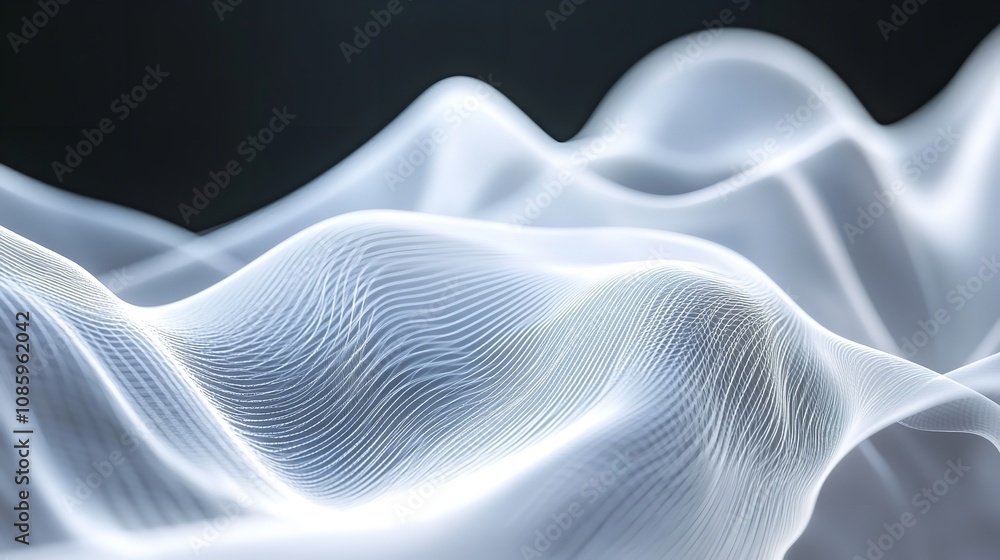 Abstract White Line Wave Background 8K Realistic Lighting Abstract White Line Wave Background 8K Realistic Lighting