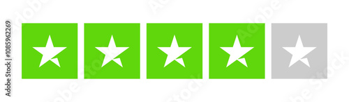Four Star Rating Vector Illustration