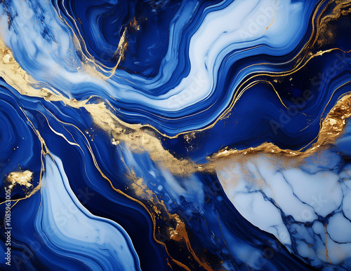 Obraz na płótnie Blauer Mamor mit Gold w salonie