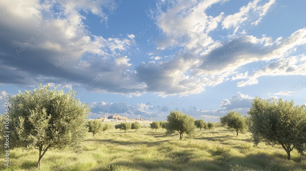 Eternal Charm: 3D Render of Roman Countryside with Olive Trees, Ancient Structures, and Dramatic Clouds, Ultra-Detailed Landscape with Timeless Beauty Eternal Charm: 3D Render of Roman Countryside with Olive Trees, Ancient Structures, and Dramatic Clouds, Ultra-Detailed Landscape with Timeless Beauty