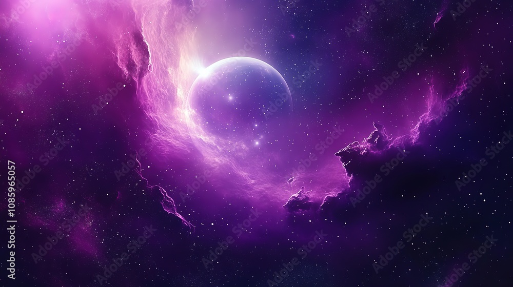 Purple background with nebula space and star
Purple background with nebula space and star