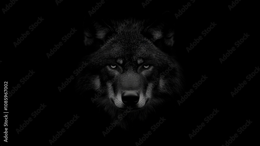 Fototapeta premium Wolf Wallpaper with Dark Background for PC or Desktop